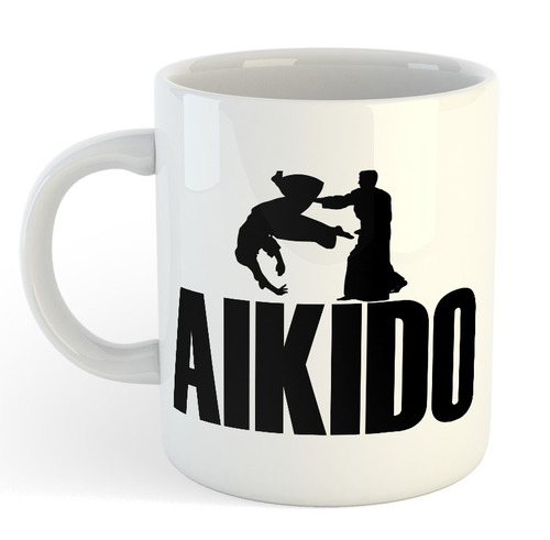 Taza De Ceramica Aikido Artes Marciales Judo Logo Deporte M8