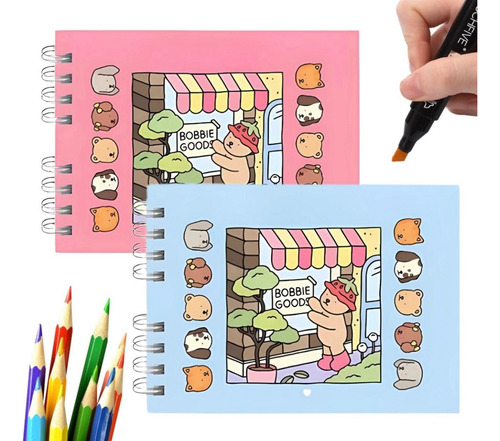 Livro De Colorir Bobbie Goods Capa Dura 50 Páginas De Desenh