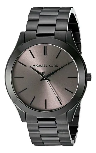 Michael kors slim runway black stainless steel watch outlet