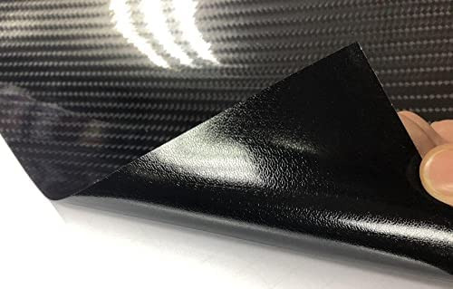 Vinilo Fibra De Carbono Para Ploteo 7d Negro De 30x150cm