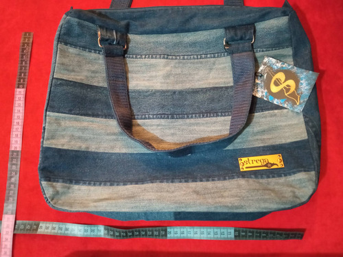 Bolso Tote De Mezclilla Reciclada Hecho A Mano
