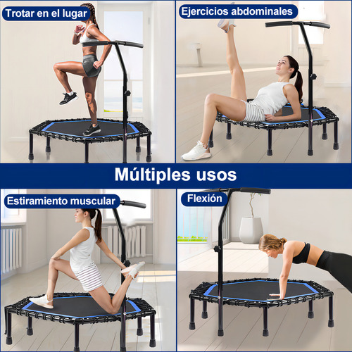 Trampolín Ejercicio Brincolin Fitness Aerobico Jumping Hexágono 48 pulgadas ajustable