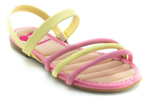 Sandália Infantil Menina Molekinha 2157.876 - Rosa E Amarelo