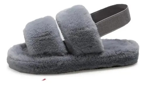 Chalas Pantuflas De Mujer Fluffy Peludas varios Colores