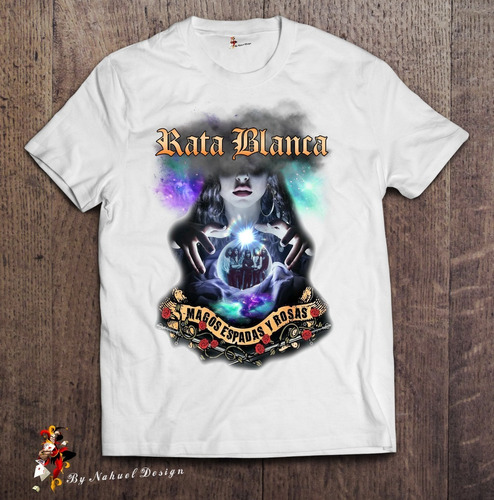 Remera Rata Blanca Magos Espadas Y Rosas 4k Art