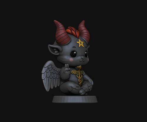 Archivo Stl Figurilla Baphomet Chibi Cute Para Impresión 3d