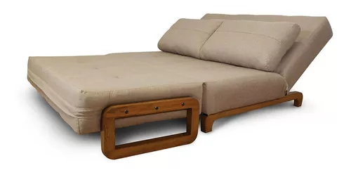 Sofa cama Plegable Matrimonial en Lino Gris Oxford con Portavasos Mobydec  Mobydec Ankor Sofa cama Plegable minimalista