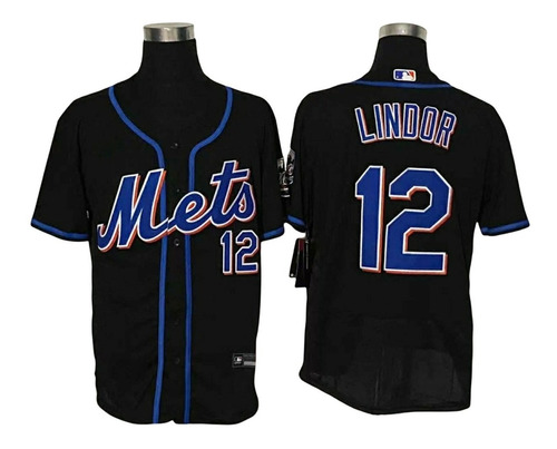 Camiseta Casaca Baseball Mlb New York Mets 12 Lindor 
