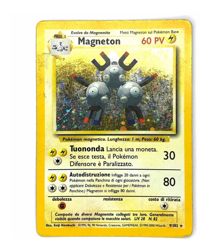 Magneton 9/130 Holo - Carta Original Pokémon Base Set 2 2000