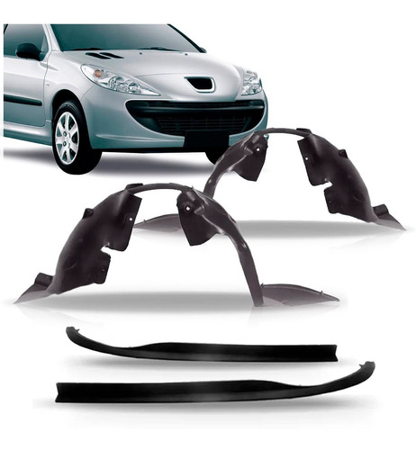 Kit Spoiler Parachoque Peugeot 207 08 A 12 C/par Parabarros