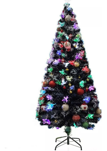 Árbol De Navidad Led De Fibra Óptica 1.50 Metros De Nieve Co