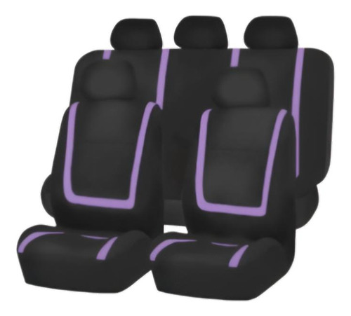 Juego Cubreasiento Universal Negro Violeta Negro