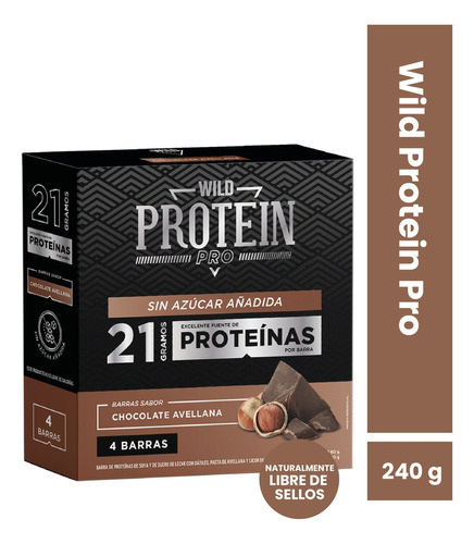 Wild Protein Pro Chocolate Avellana 4 Uds