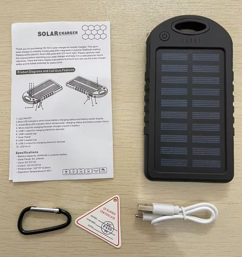 Power Bank Solar 8000 Mah Portátil Cargador De Celular Solar