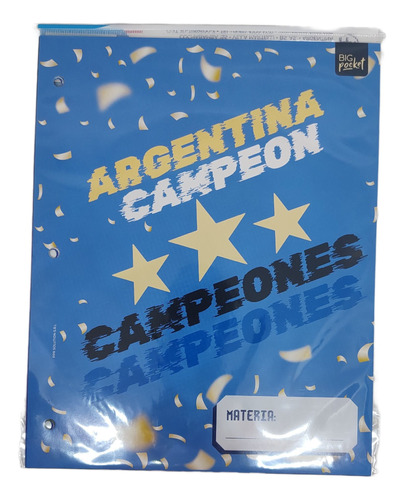 Separadores Escolares Argentina Campeón Big Pocket X 6 U