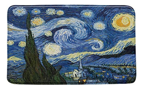 Van Gogh Noche Estrellada Alfombrilla De Baño Pintura Al Óle