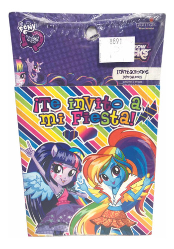 24 Invitaciones Equestria Girls My Little Pony Fiesta Cumple