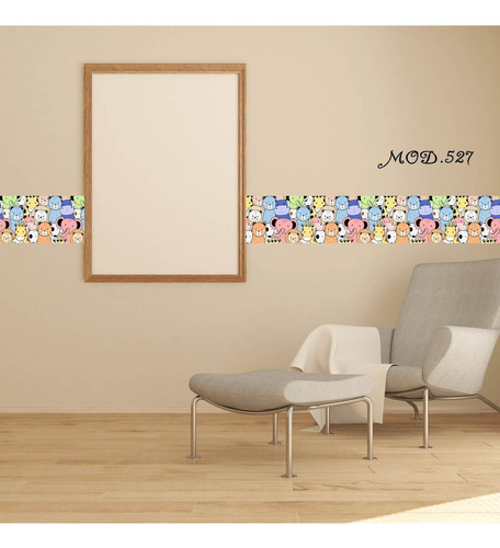 Suspensórios De Banho Adesivos Happy Animals 2mt X 15cm