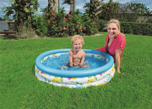 Imagen 4 de 6 de Pileta Infantil Fondo Del Mar Bestway 102cm 3 Aros 51008 Edu
