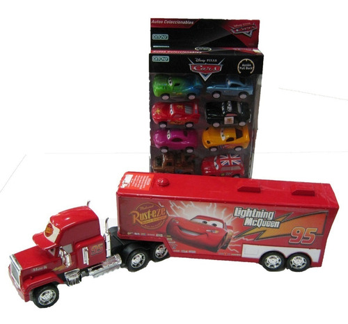 Cars Combo 8 Autitos + Camion Mack Rayo Macqueen Orig Ditoys