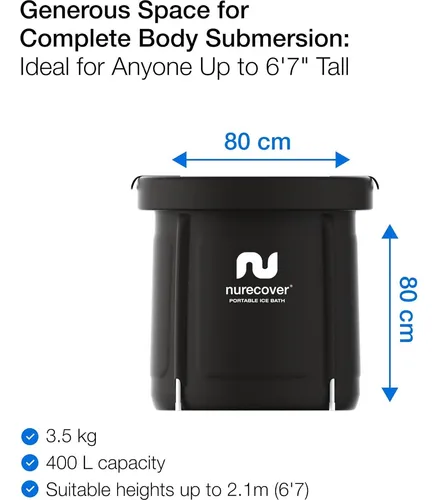Baño De Hielo Nurecover Compacto 400l Plegable Y Portátil