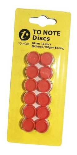 Disco Argolas Anéis Encadernação 10mm P / 30 Folhas Cor Vermelho