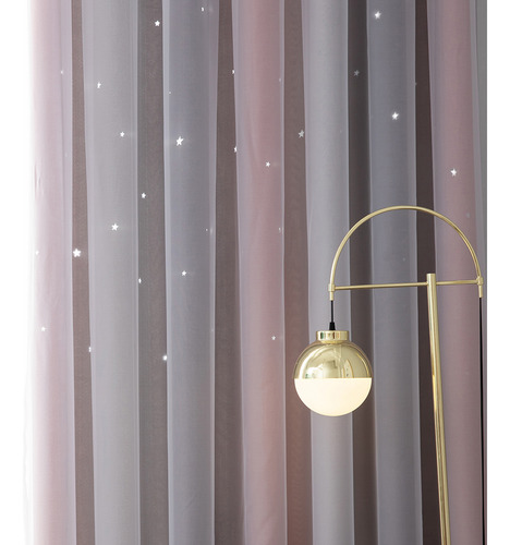 Cortina Opaca, 2 Unidades, Diseño De Estrellas Huecas Con De