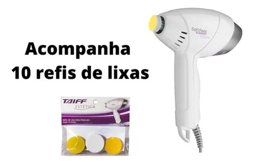 Pedicuro Eletrico Taiff Soft Esfoliador Profissional Bivolt