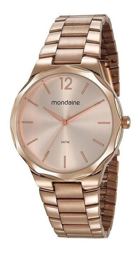Imagem 3 de 5 de Relógio Mondaine Feminino Rose + Kit Colar Coração Barato