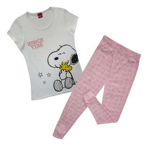 Conjunto Pijama Mujer De Snoopy Suave Y Cómoda Para Dormir