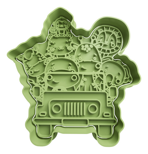  Cortador De Galletas Jeep Safari Con Animales 5cm