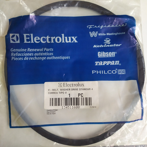 Imagen 3 de 3 de Correa Lavadora Frigidaire Electrolux Westinghouse 134511600