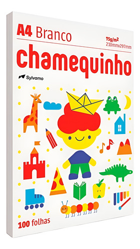 Papel Sulfite A4 Branco Com 100 Folhas Chamequinho 75g
