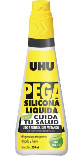 Pegamento Uhu Silicona Liquida X 200 Ml Rapido Y Fuerte