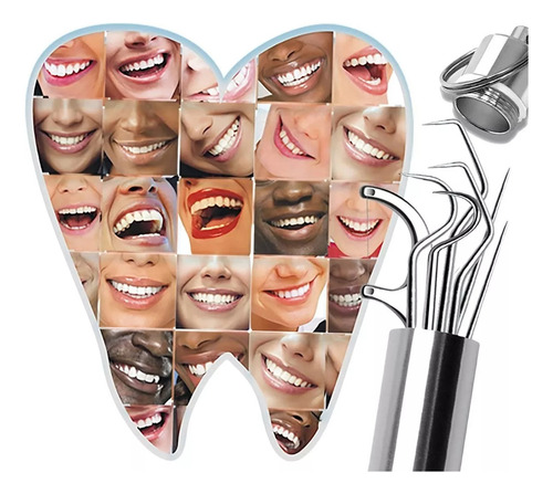 Kit 7 Pz Limpieza Dental Portátil Palillos Acero Reusables F