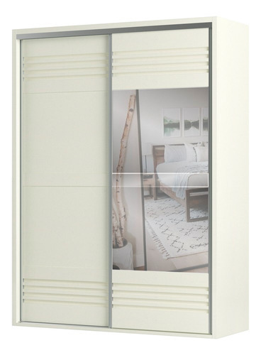 Guarda Roupa Solteiro Espelho 179cm 100%mdf Tw601e Off Cor Branco