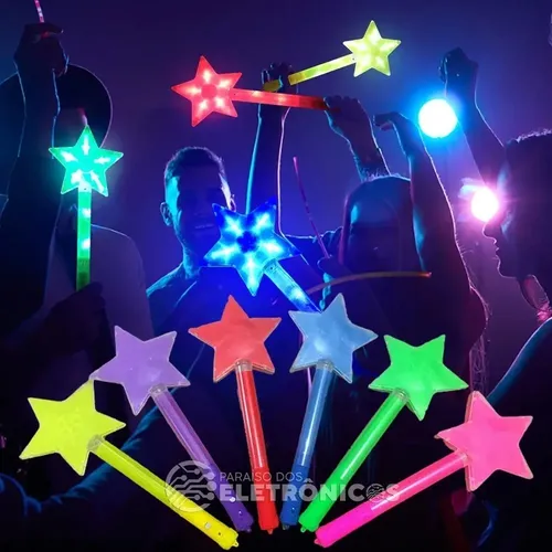 Varita Luminosa Con Estrella Giratoria Y Luces LED De Colores – Ideal Para Conciertos, Fiestas Y Animación