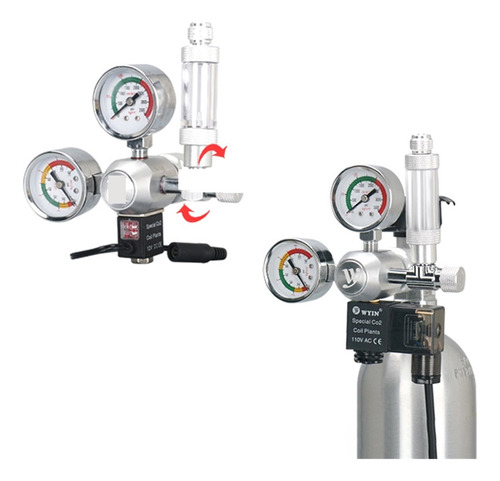 Bricolaje Acuario Co2 Regulador Kit De Solenoides