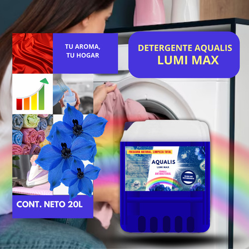Detergente Liquido Para Ropa Aqualis Lumi Max 20l