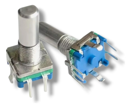 (3 Pz) Potenciometro Sin Fin Encoder 5 Pines Con Switch 20mm
