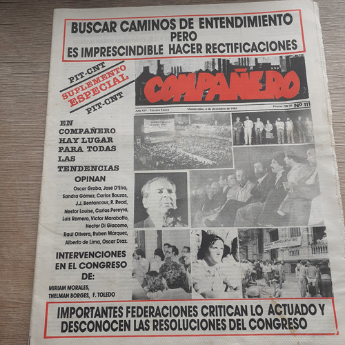 Semanario Compañero  ( P.v.p. ) - Diciembre 1985