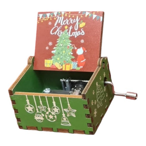 Caja Musical Merry Christmas Green Gbp Colecciones