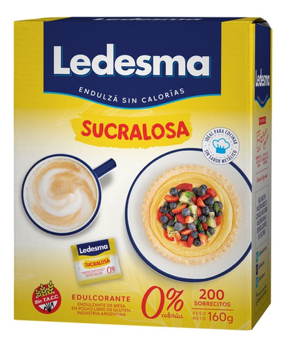 Edulcorante Ledesma Sucrsalosa 200 Sobres