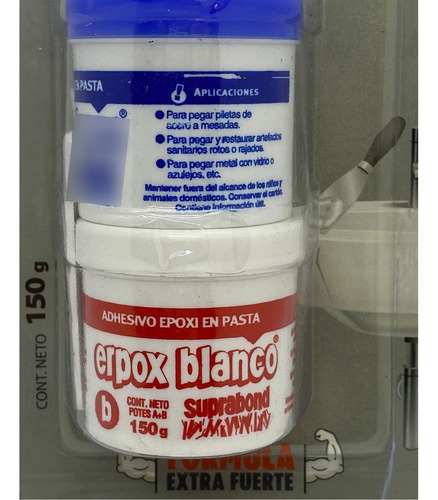 Pegamento Pasta Suprabond Adhesivo ERPOX BLANCO Piletas Cocina y Sanitarios