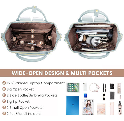 Mochila Con 18 Bolsillos Para Laptop De 15.6''