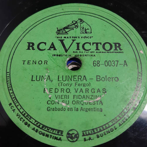 Pasta Pedro Vartgas Vieri Fidancini Rca Victor C475