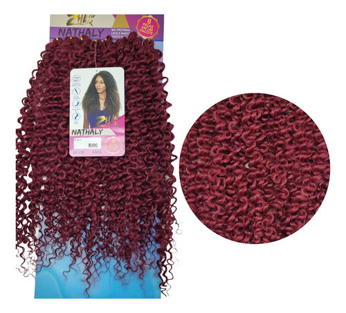 Cabelo Orgânico Cacheado Nathaly Fibra Premium Bio 80cm 300g Cor Marsala burg