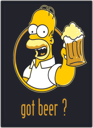Quadro Decorativo Cerveja Homer Bebidas Bar Churrasco G01