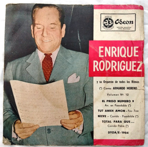 Enrique Rodríguez Y Orquesta - Disco Vinilo Simple Ep Tango