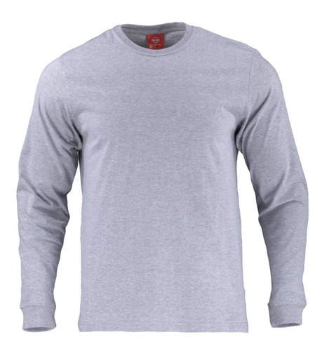 Polera Polo Manga Larga Certificada Gris Hombre